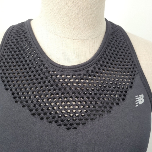 New Balance Black Mesh Racerback Padded Sports Bra Size Large - Picture 6 of 11